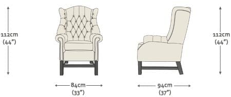 Georgian Highback Full Grain Leather Chair Antique Green