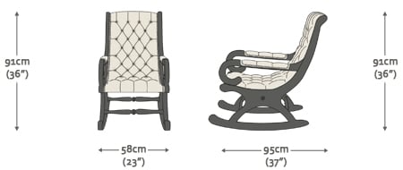Chesterfield Full Grain Leather Rocker Chair