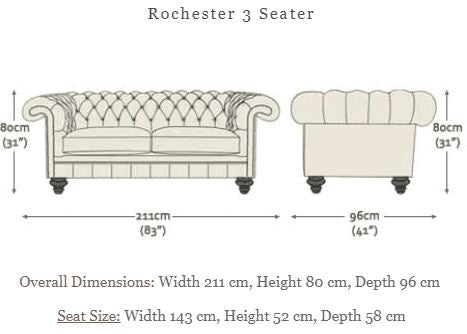 Rochester 3 Seater Full Grain Leather Sofa