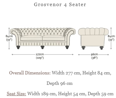 Grosvenor Aniline Leather 3 Seater Sofa