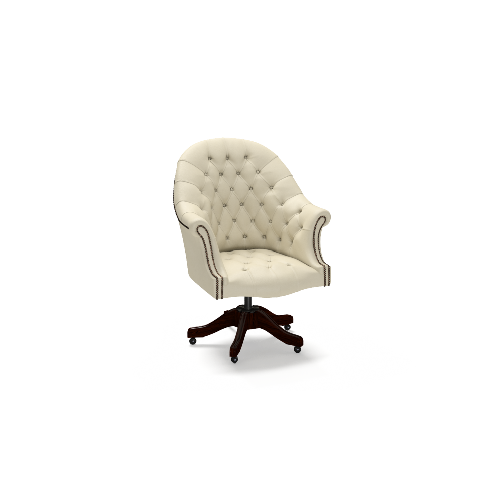 Chesterfield Director's Swivel Full Grain Leather Chair