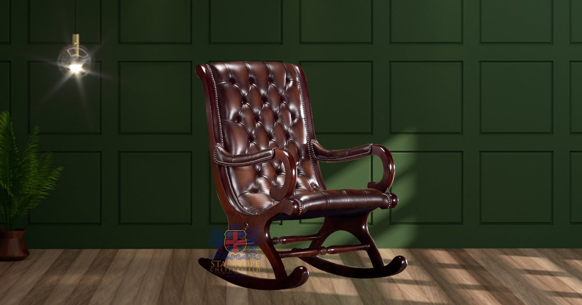 Chesterfield Full Grain Leather Rocker Chair