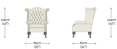 Queen Anne Scroll Armchair Full Grain Leather