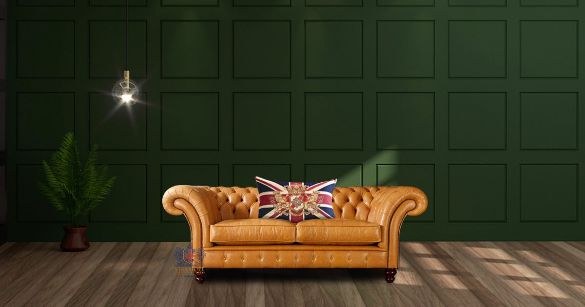 Grosvenor Aniline Leather 3 Seater Sofa
