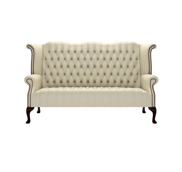 Woburn Queen Anne High Back Scroll Sofa 3 Seater antique oxblood