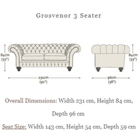 Grosvenor Aniline Leather 3 Seater Sofa