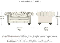 Rochester 3 Seater Full Grain Leather Sofa