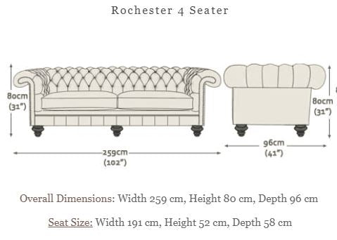 Rochester 3 Seater Full Grain Leather Sofa