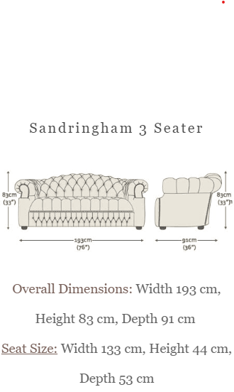 Oxford 3 Seater Full Grain Leather Sofa in Antique Tan