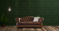 Oxford 3 Seater Full Grain Leather Sofa in Antique Tan