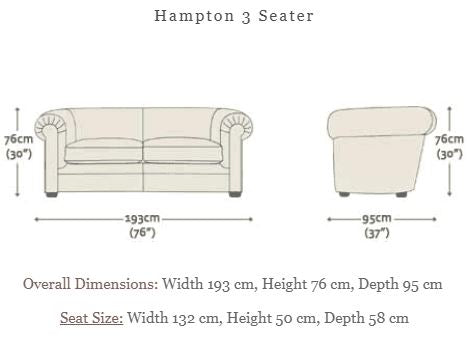 Hampton 3 Seater Full Grain Leather Sofa